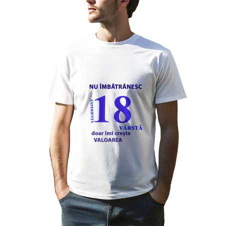 TRICOU BĂRBAȚI CU IMPRIMEU 18 ANI ALBASTRU
