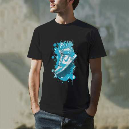 TRICOU BĂRBAȚI CU IMPRIMEU TENEȘI ALBAȘTRI