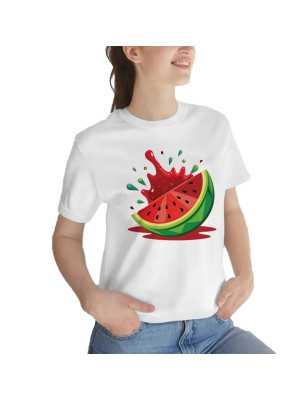 TRICOU DAMĂ CU IMPRIMEU PEPENE ROȘU