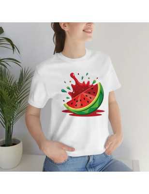 TRICOU DAMĂ CU IMPRIMEU PEPENE ROȘU