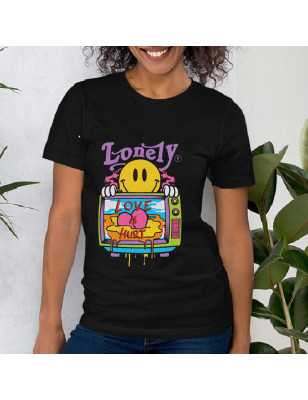 Tricou cu imprimeu SMILE FACE