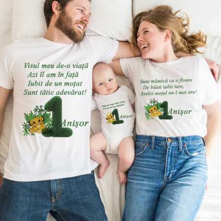 Set tricouri zi de naștere cu tematică verde