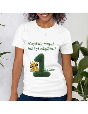 Set tricouri zi de naștere cu tematică verde naș și nașă