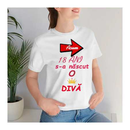 Tricou dama cu imrprimeu 18 ani