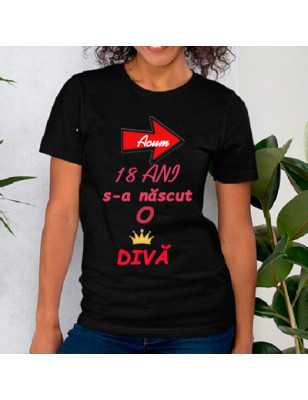 Tricou dama cu imrprimeu 18 ani