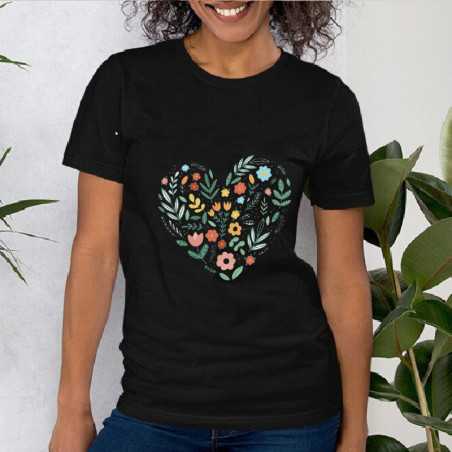 Tricou damă cu imprimeu heart flowers