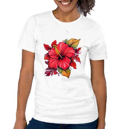 TRICOU CU IMPRIMEU FLORI ROSI