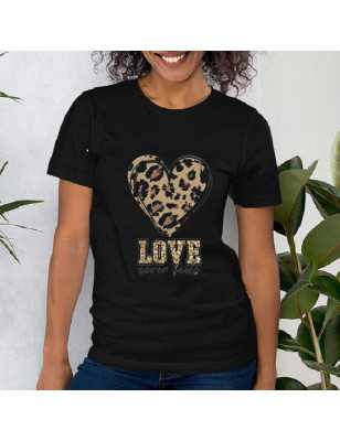 TRICOU DAMĂ CU IMPRIMEU LOVE LEOPARD