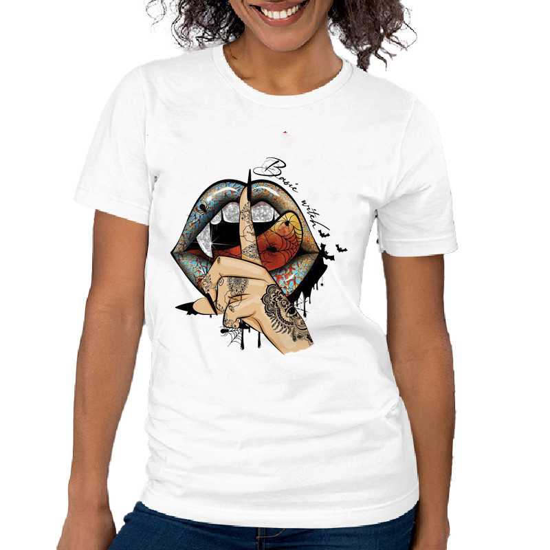 TRICOU DAMĂ CU IMPRIMEU PÂNZĂ DE PAIANJEN