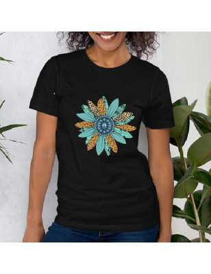 TRICOU DAMĂ CU IMPRIMEU FLOARE LEOPARD