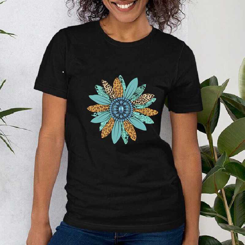 TRICOU DAMĂ CU IMPRIMEU FLOARE LEOPARD