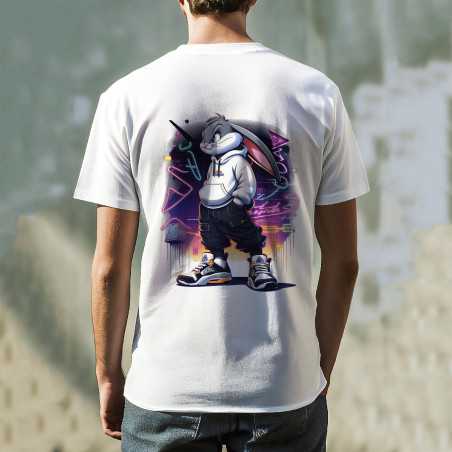 TRICOU BĂRBAȚI CU IMPRIMEU IEPURE MOV